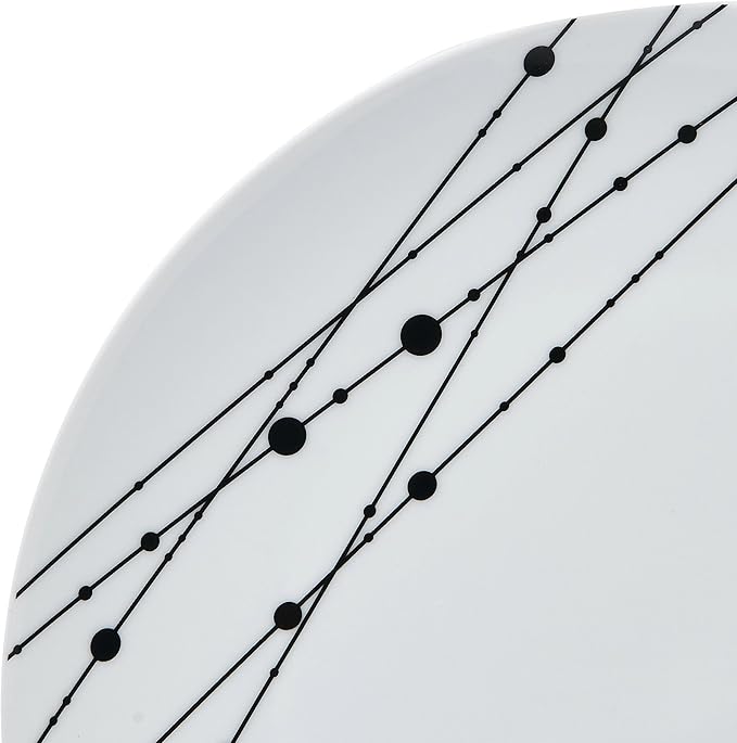 Studio Nova Linear Symphony 12 Piece Dinnerware Plate Bowl Set, Service for 4