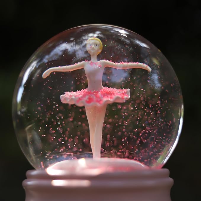 Ballerina Snow Globes for Girls - Christmas Music Snowglobes, Rotating Musical Water Globe, Kids Snow Globes, Ballet Dance Recital Gifts for Girls, Daughter, Granddaughter