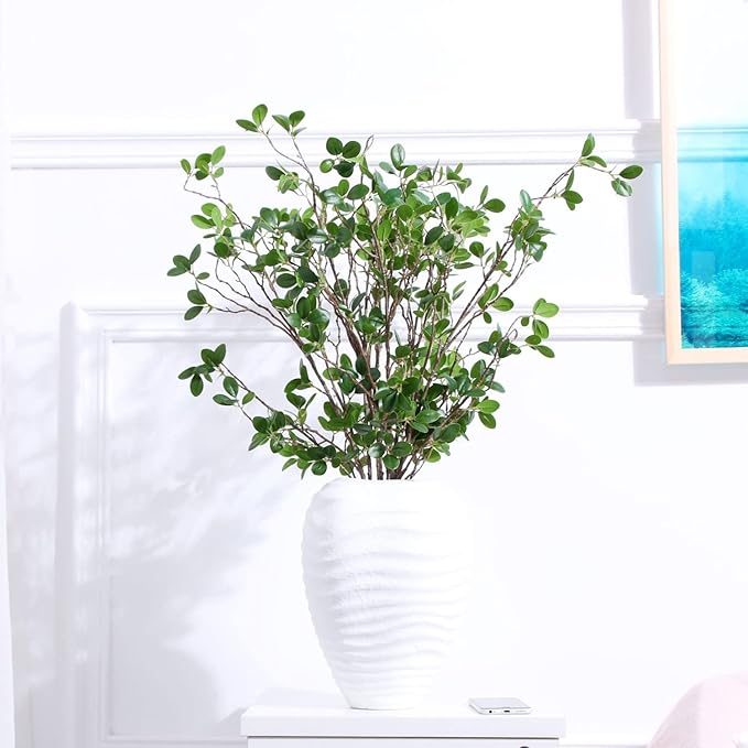Melorca&Guilla Artificial Plants,6PCS 43.3" Green Faux Branches for Vase,Artificial Plants for Shop Garden Office Home Décor