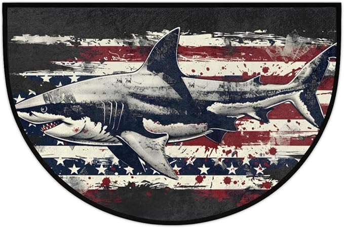Non Slip Bath Mats Absorbent Doormat Rugs Indoor Outdoor Entrance Rug for Bathroom Laundry Kitchen Rugs Home Decor Gifts Animals - Sharks