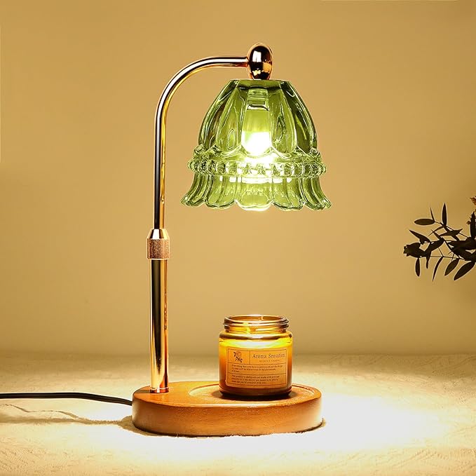Candle Warmer Lamp with Timer Electric Candle Warmer Lamp Adjustable Height Candle Warmer Dimmable Wax Warmer Lamp Jar Candles with 2 Bulbs for Home Decor & Office