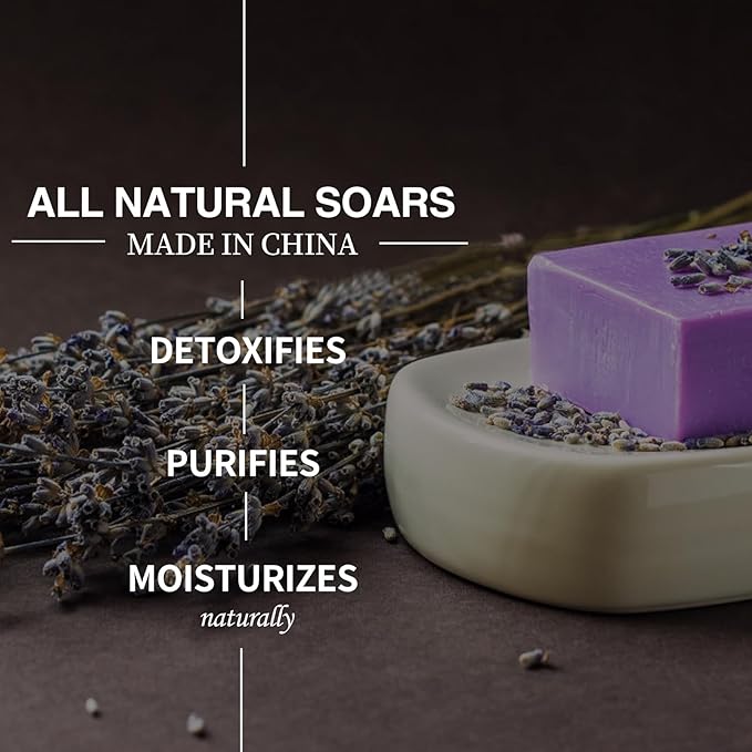 Natural Soap Bar, Handmade Natural Cleansing Moisturizing, Lavender, White Tea, Coconut Milk, Plant Essential Oil, Charcoal Oil Control and Aloe Mint, for Men and Women (4 oz, 6 Bars)
