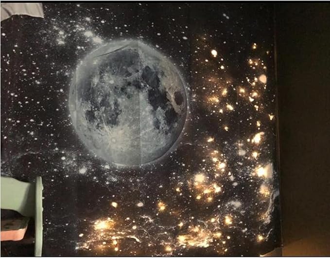 VAKADO Moon Starry Night Tapestry for Bedroom Aesthetic Black and White Tapestry Wall Hanging Space Galaxy Stars Wall Covering Decor Black Light Tapestries for Living Room Dorm 59"X82.6"