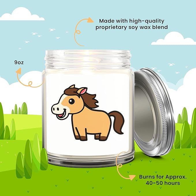 1OAK Lavender Scented Candles - Horse Candle - Horse Lover Gifts for Women Unique - Made in USA