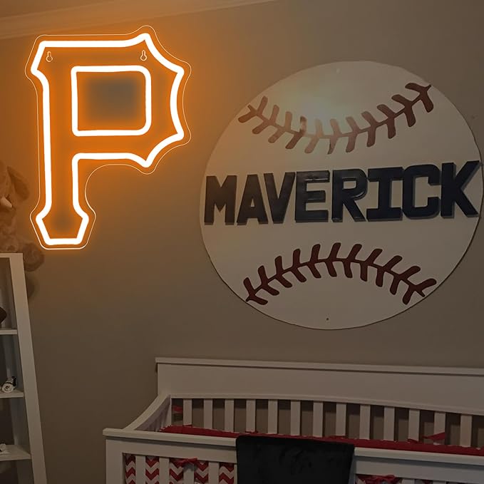 Baseball Neon Signs for Wall Decor Baseball LED Neon Light Up Sign Sports Decor for Boys Room Club Garage Bedroom Bar Pub Man Cave Signs for Men Teens Baseball Fans,Size 13.8 * 10.1 inches(FMXD143)