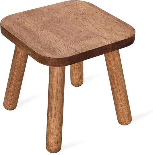 Solid Wood Stool Wooden Step Stool for Adults Small Wooden Stool Square Stool Sitting Stool Legs Detachable for Kitchen Bathroom Living Room (9.32High)