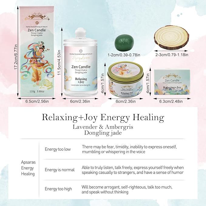 APSARAS Relaxation+Joy Scented Candles, Lavender, Ambergris Aromatherapy Spring Candle Sets for Women Gift for Bathroom, Candles for Home Scented,Burn Time