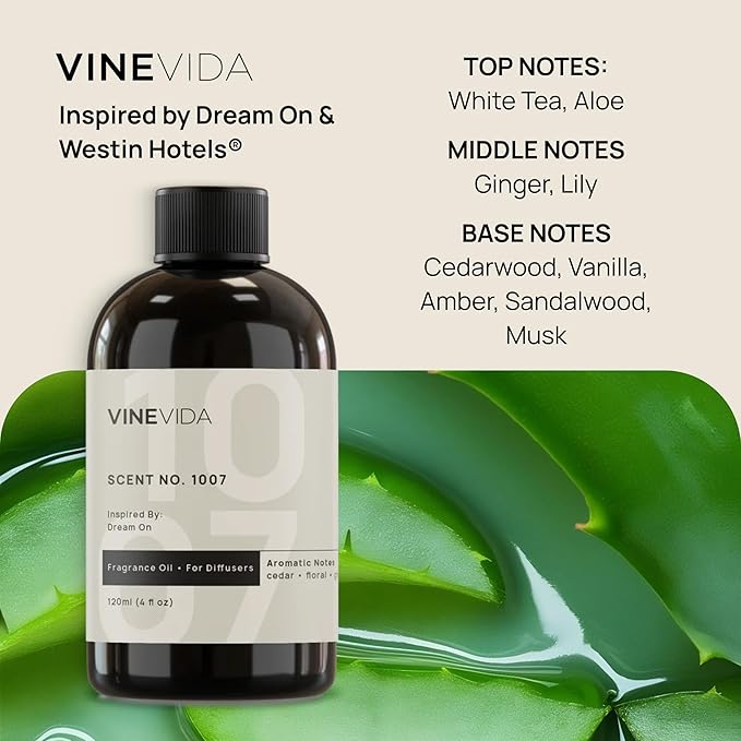 VINEVIDA (Pack of 4) Hotel Fragrance Collection Diffuser Oil - Hotel Scents Diffusers for Home - Cold Air Diffuser Oil - Hotel Scent Essential Oil, Diffuser Scents No. 1000, No.1001, No.1007, No.1003