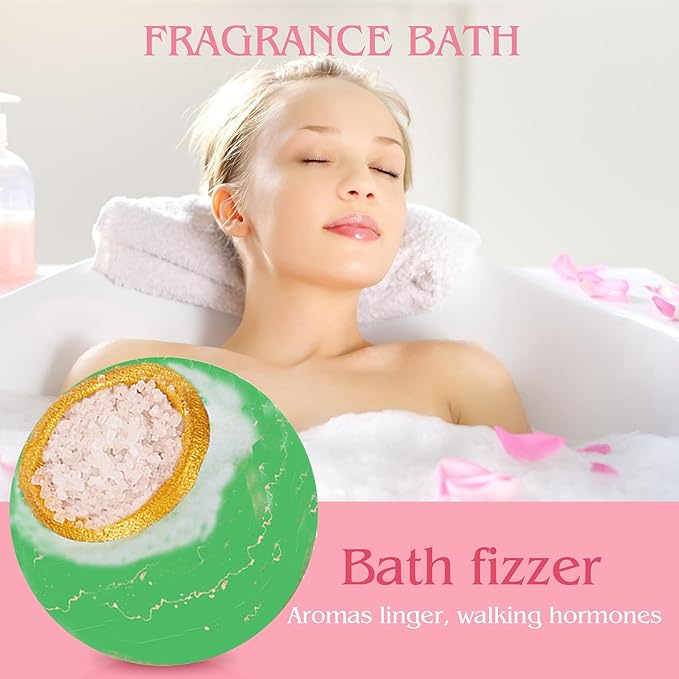 Bath Bombs Salt Balls,Eucalyptus Extract Essential Oils,Moisturizing Dry Skin,Fizzy Spa,Relaxation,Bubble Bath Bomb Gifts Idea for Men Women,4PCS