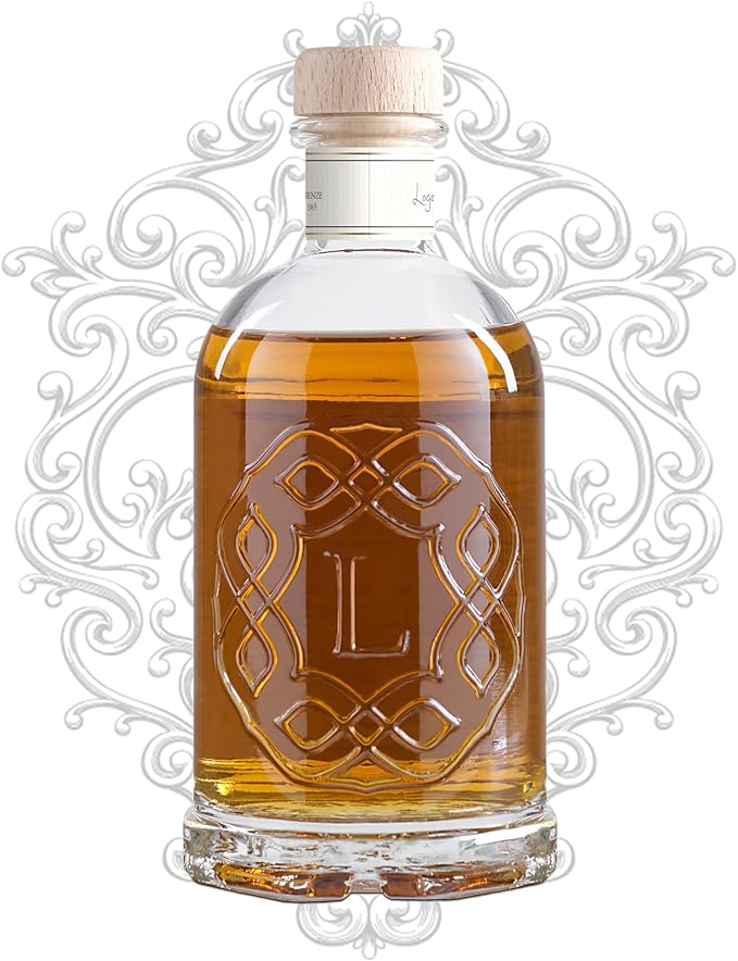 Logevy Firenze 1965 Tabacco Toscano – Tuscan Tobacco Luxury Home Fragrance Diffuser from Master Perfumer in Italy with Sweet Musky Notes in Elegant Glass Bottle with 12 Natural Bamboo Reeds – 500ml