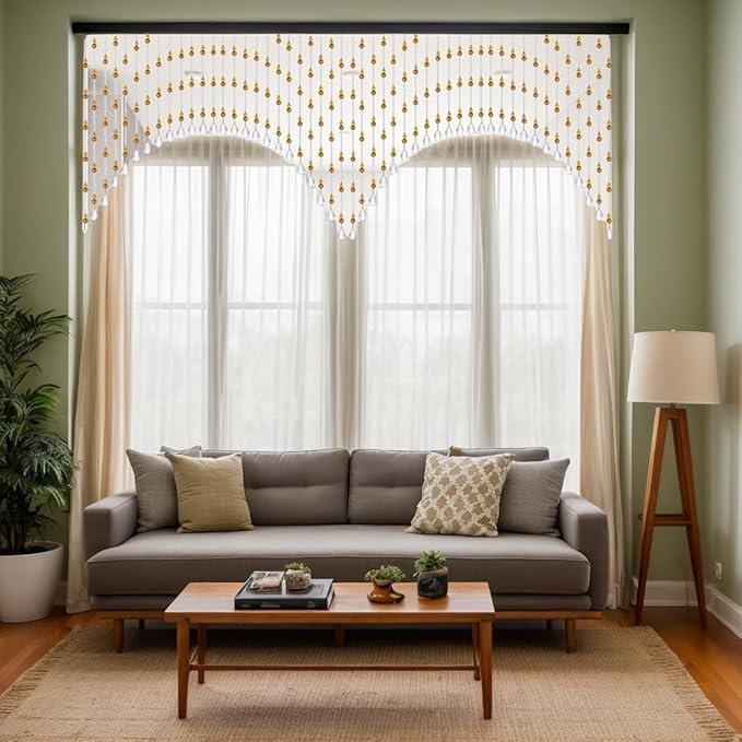 Hanging Glass Door Beads Beaded Curtains Valance Self-Adhesive for Doorways Crystals Stran Arched Windows, Clear Crystal Room Bead Partition Curtain Door Frame Beads for Doorways Closets 3