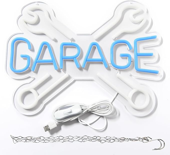 Garage Neon Sign Car Store Garage Led Sign Personalized Led Garage Light Sign for Wall Decor Custom Neon Sign for Man Cave Auto Repair Shop Workshop Birthday Gift,Size14.5 * 11inch(ZYLD074)