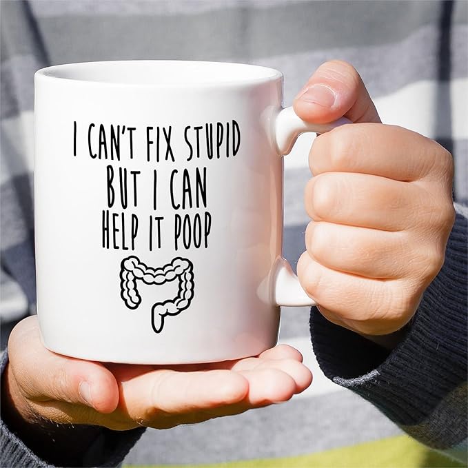 Retreez Funny Gastroenterologist Mug - 11 Oz Ceramic Coffee or Tea Cup - Intestines I Can Help It Poop Mug - Humorous Gift for Proctologist, Gastrointestinal Experts, GI Doctors - Appreciation Gift