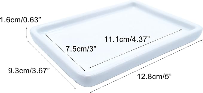 lofekea Ceramic Soap Dish for Shower 2 Pack Bar Soap Holder Palette for Watercolors Soap Try