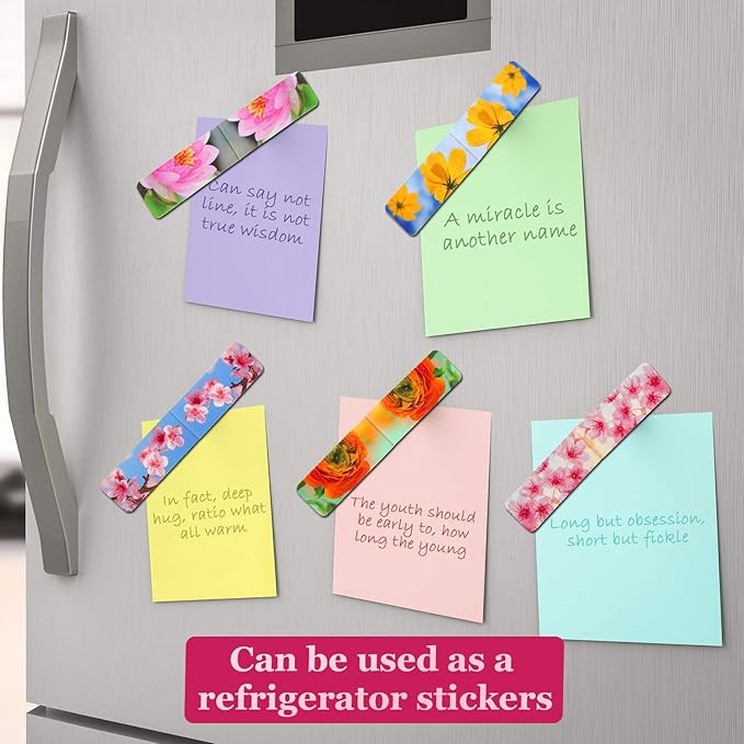 Zonon 30 Pieces Assorted Floral Magnetic Bookmarks Flower Magnetic Bookmarks Clips Page Markers for Women Kids Readers Students, School Office, Flower Theme Aesthetic Gifts