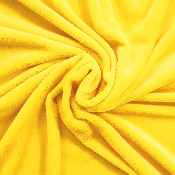 Exclusivo Mezcla Extra Large Fleece Throw Blanket for Couch, Sofa, 300GSM Super Soft and Warm Blankets, Vibrant Yellow Throw All Season Use, Cozy, Plush, Lightweight, 50x70 Inches