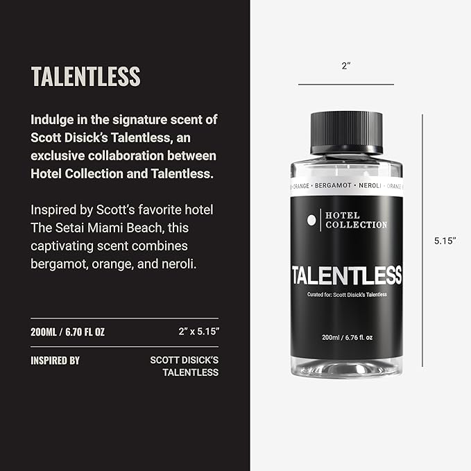 Hotel Collection Diffuser Oil-Talentless Oil Blend-Scott Disick Collaboration-Luxury Hotel Inspired-Lemon Zest, Juniper Berries& Agarwood-200ML 6.7 Fl oz