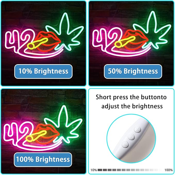 NOSUN Neon Sign Leaf Neon Signs for Wall Decor with Dimmable Lights Up Signs Led Signs for Bedroom Wall Room Game Room Beer Bar Man Cave Club Pub Party Decor Light Up Neon Signs
