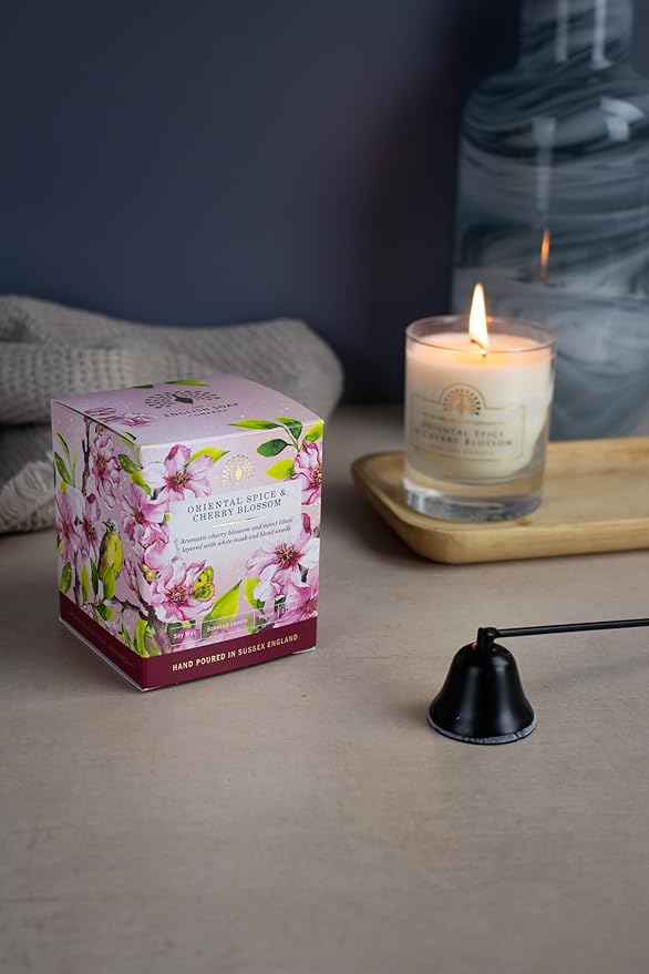 The English Soap Company, Oriental Spice and Cherry Blossom Soy Wax Candle, 170mls