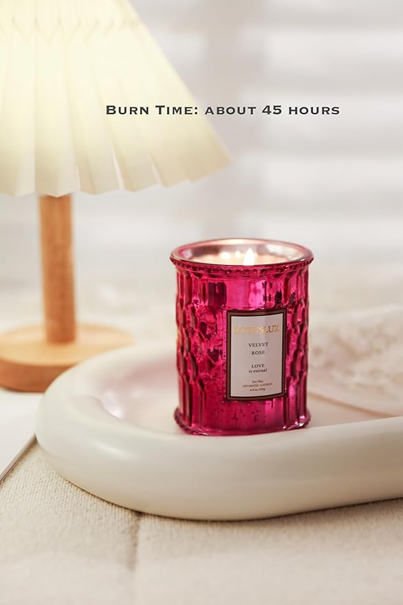 Scented Aromatherapy Luxury Candle - Natural Soy Coconut Wax with Essential Oils, 6.8oz for Home Decor, Relaxation, and Spa Gifts with 45 Hour Burn Time 2 Pack (Sandlewood+Velvet Rose)
