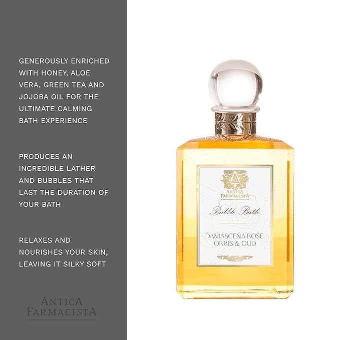 Antica Farmacista Damascena Rose, Orris & Oud Bubble Bath, 16 Fl Oz