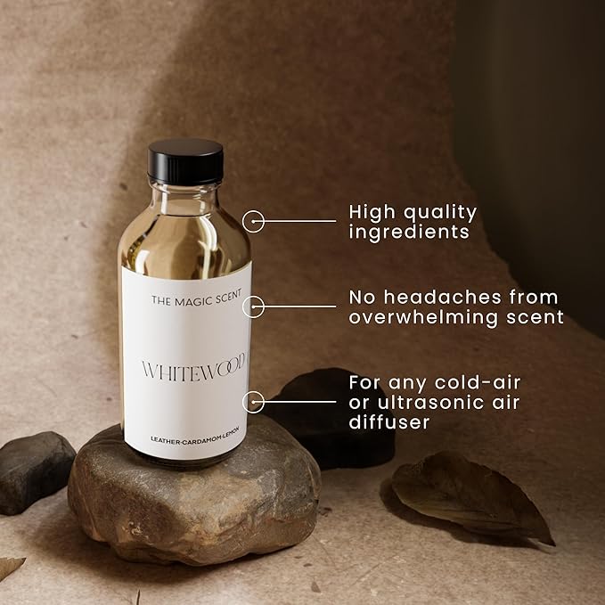 Whitewood Oils for Diffuser - HVAC, Cold-Air, & Ultrasonic Diffuser Oil Inspired by The 1 Hotel, Miami Beach - Essential Oils for Diffusers Aromatherapy - 4 fl oz, 120 mL