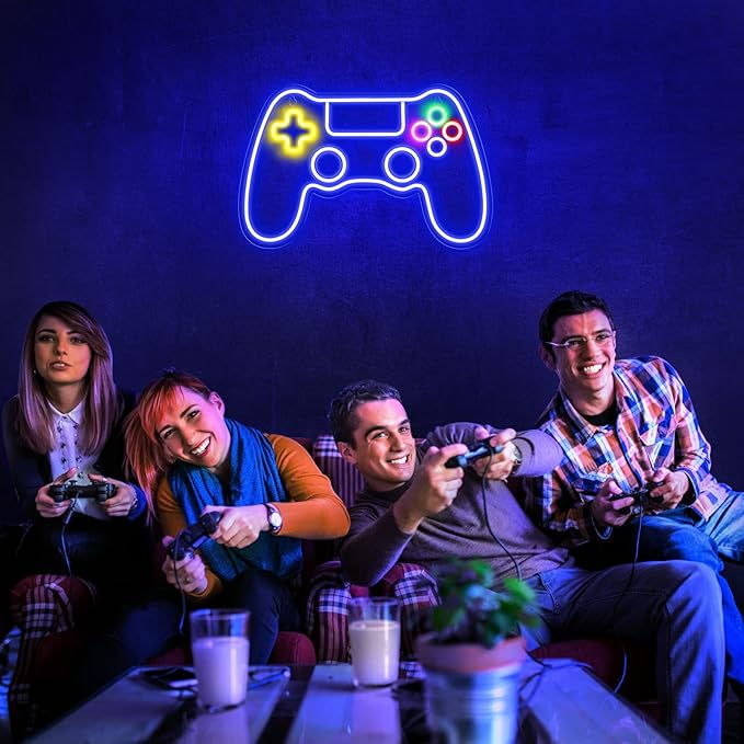 Kavaas Gamer Neon Sign, Game Controller LED Sign for Gaming Room Decor - Game Neon Sign for Teen Boy Room Decor - Best Gamer Gifts for Boys, Kids