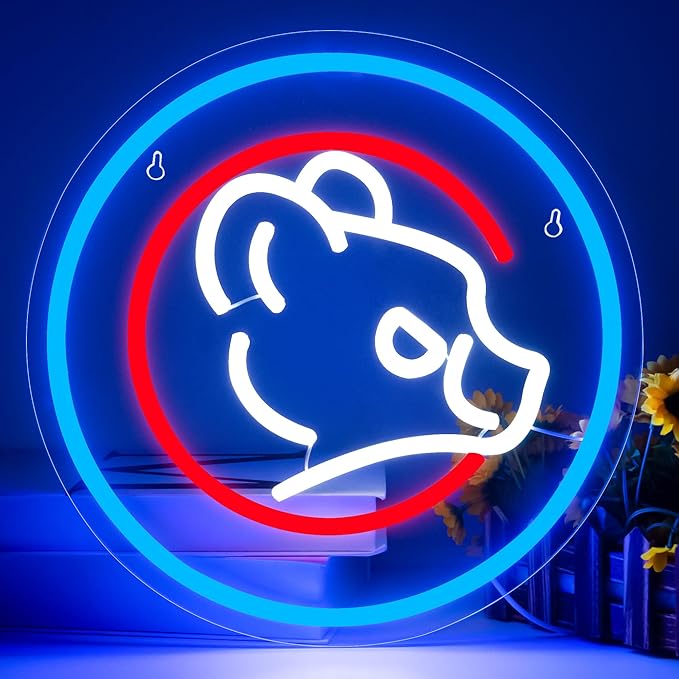 Baseball Neon Sign for Wall Decor Baseball LED Light Up Sign Sports Signs Baseball Decor for Bedroom Boys Room Neon Signs for Man Cave Baseball Gifts for Fans Men Teens Size13.4 * 13.4in(FMXD137)