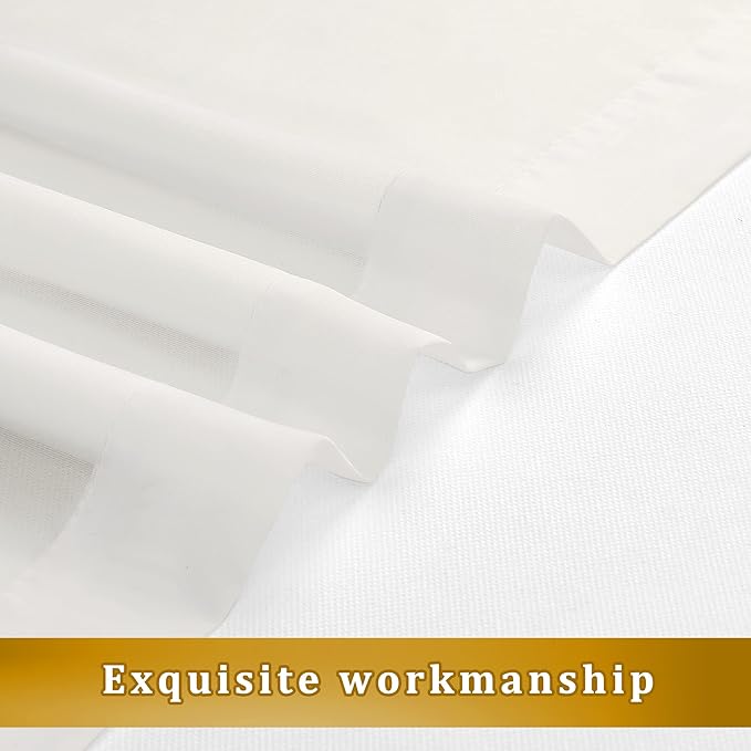 Aiyufeng Sheer Ivory Curtains 120 inches 2 Panels Set Extra Long Sheers, Classic Privacy Sheer Vertical Drapes for Farmhouse/French Door/Living Room, Rod Pocket, W40 x L120