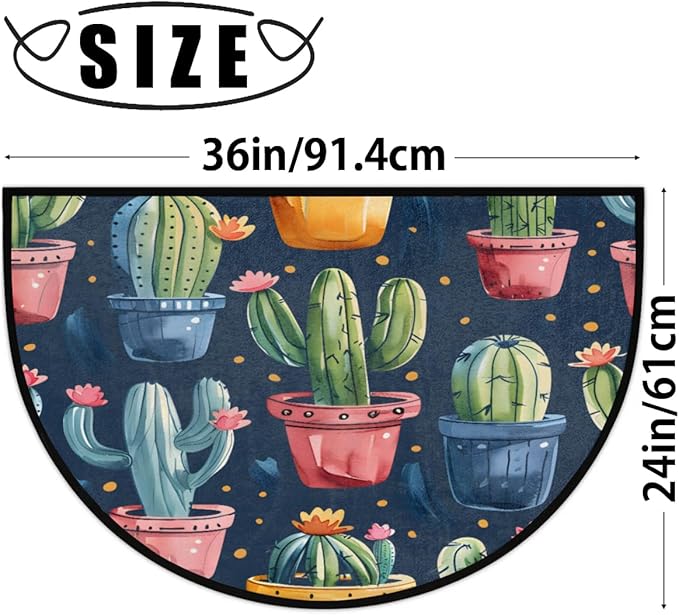 Welcome Doormat Front Door Rug Cute Floor Mat Spring Kitchen Decorative Mat for Bedroom Living Room Entryway Bedroom Plant - Cactus