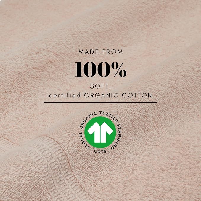 HOMELOVER 6 Piece Towel Set - 100% Organic Cotton, 2 Bath Towels, 2 Hand Towels, 2 Washcloths - 500 GSM, Hotel & Spa Quality, Soft, Quick Dry, Highly Absorbent Bathroom Essentials (Seashell Pink)