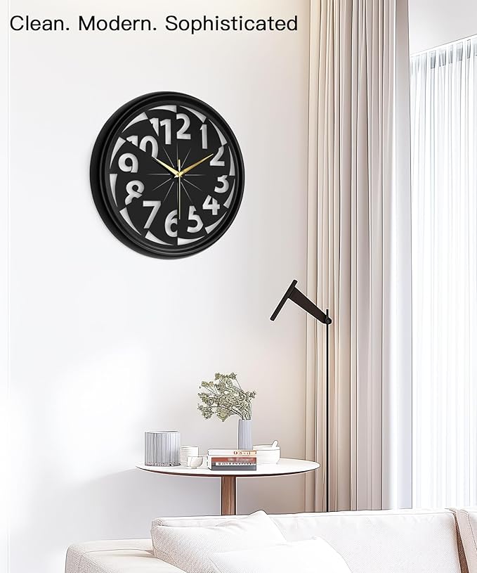 Modern Metal Wall Clock – Silent Non-Ticking, Battery Operated Clock with Hollow-Out Design, Decorative Clock for Living Room, Bedroom, or Office Wall Decor-18”