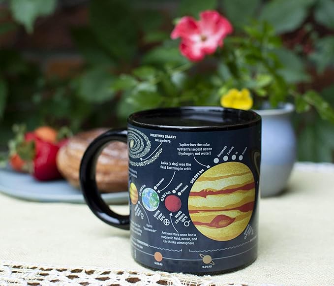 The Unemployed Philosophers Guild Heat Transforming Color Changing Planet Mug - Hot Coffee Reveals the Solar System, Comes in a Fun Box, 12oz