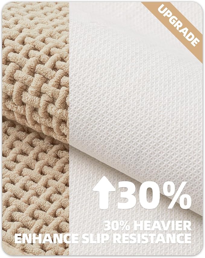 Color&Geometry Chenille Toilet Rugs U Shaped Washable, Absorbent, Stain Resistant, Non Slip, Quick Dry, 20"x24" Beige Toilet Mat for Bathroom Contour Bath Rugs for Toilet Base, Standard-Sized