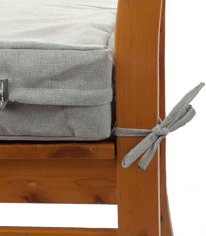 FUNHOME Outdoor Cushion Covers 24 x 24 x 4 inch,Set of 2,Replacement Square Seat Cushion Cover for Patio Furniture Chair,Water Resistant,Fade-Resistant Slipcover Only,No Insert(Light Gray)