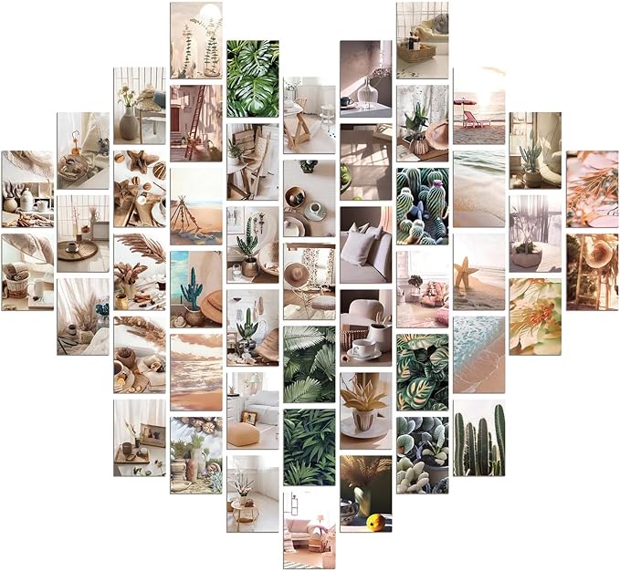 LA MAISON COZY Wall Collage Kit, Teen Posters Art Print, 50PCS 4x6'' Vintage Wall Decor Gift for Teen Girls' Dorm Room