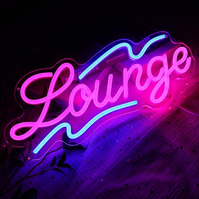 Lounge Neon Sign for Wall Decor, Rest Led Signs for Room, USB Dimmable Neon Lights for Lounge Room Bar Hotel Cafe Nightclub VIP Room Man Cave Home Bedroom Decoration