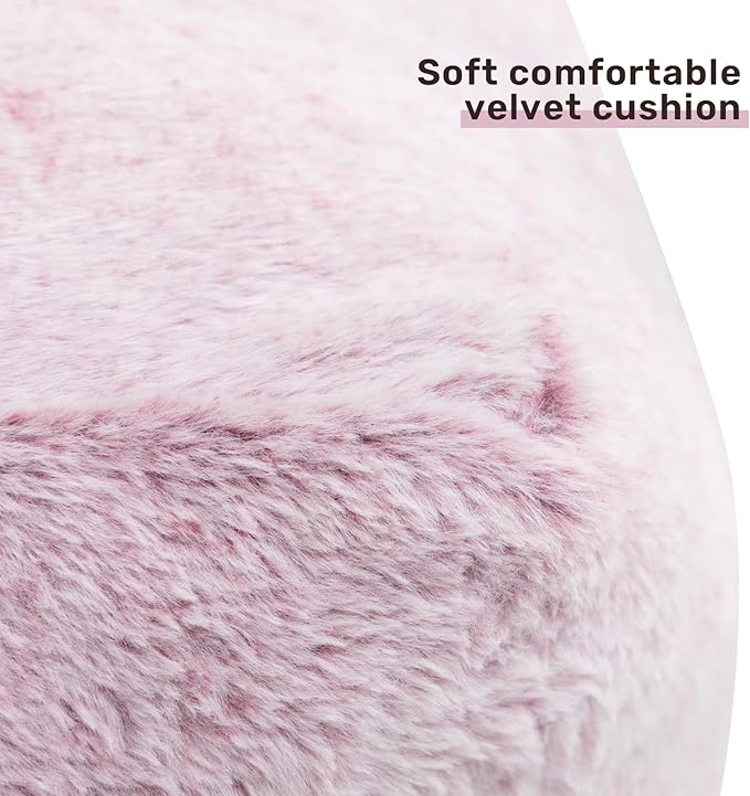 HollyHOME 15"(H) Bean Bag Ottoman Pouf, 6.6LB Memory Foam Filled Footstool for Sofa, Accent Stuffed Footrest Stool with Washable Cover, Single Footrest Stool for Living Room, Bedroom, Purple&Grey