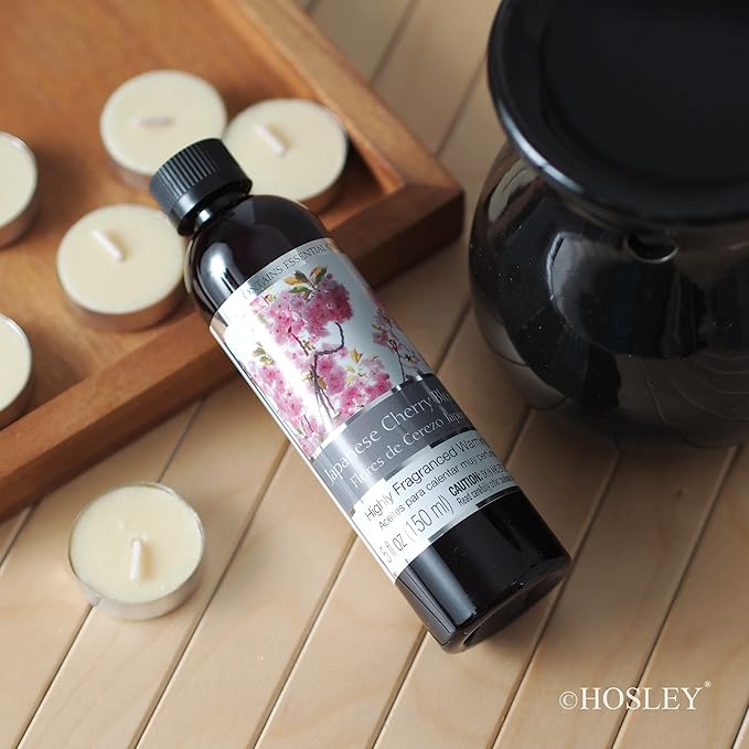 Hosley Japanese Cherry Blossom Fragrance Warming Oils, Set of 2, 5oz Each. Ideal Gift for Weddings, spa, Reiki, Meditation, Bathroom Settings.P1