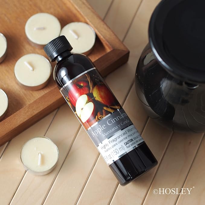Hosley Set of 2, 5 oz Apple Cinnamon Warming Oils – Rich, Cozy, Long-Lasting Fragrance for Spa, Reiki, Meditation, Wedding, Gifting and Bathroom Settings. Perfect for Relaxation and Events