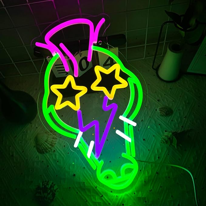 Montgomery Gator Cartoon Anime Neon Signs for Wall Decor,USB Dimmable Game Neon Light for Man Cave Kids Room Bedroom Bar Birthday Gifts(9 * 14.9in)