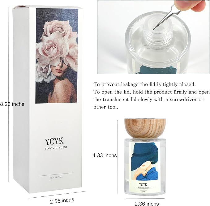 Reed Diffuser Sets 4oz(120ml) White Tea Oil Diffusers Home Fragrance with Reed Diffuser Sticks for Home Office Bathroom Aromatherapy Decor