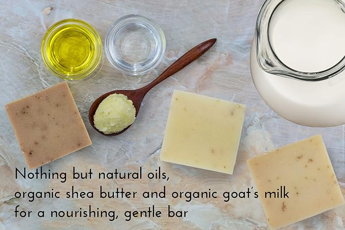 Handmade Fresh Goat's Milk Bar Soap, Olive Oil Based With Organic Shea Butter (Zesty Citrus, 3 bars Economy Pack)