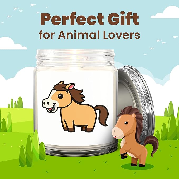 1OAK Lavender Scented Candles - Horse Candle - Horse Lover Gifts for Women Unique - Made in USA