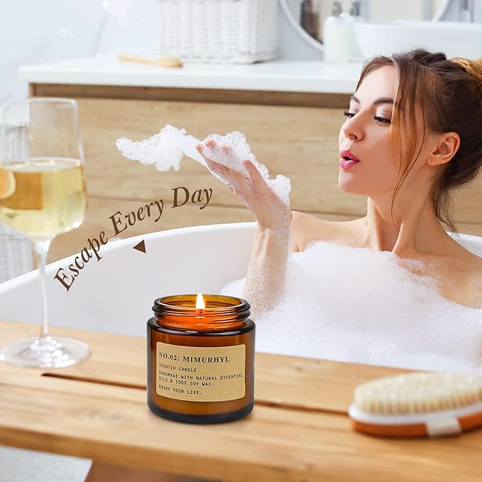Candles for Home Scented,6Pack Soy Wax Candle Sets,Aromatherapy Candle Gift Set for Women,150 Hours Long Burn Time, Amber Jar Candle Candles Gift for Birthday