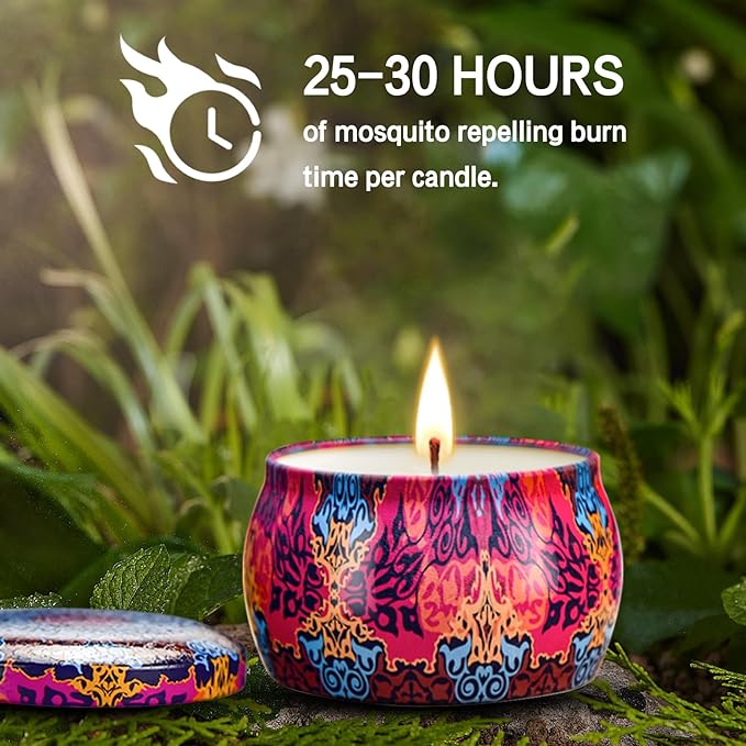 12 Pack Citronella Candles Outdoor - 52.8 Oz Soy Wax Candle Set, 360 Hour Long Lasting Scented Candles for Camping, Garden, Party