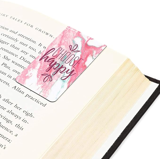 12 Pack Magnetic Bookmarks for Women - Inspirational Book Markers for Reading, Book Accessories (Marble)