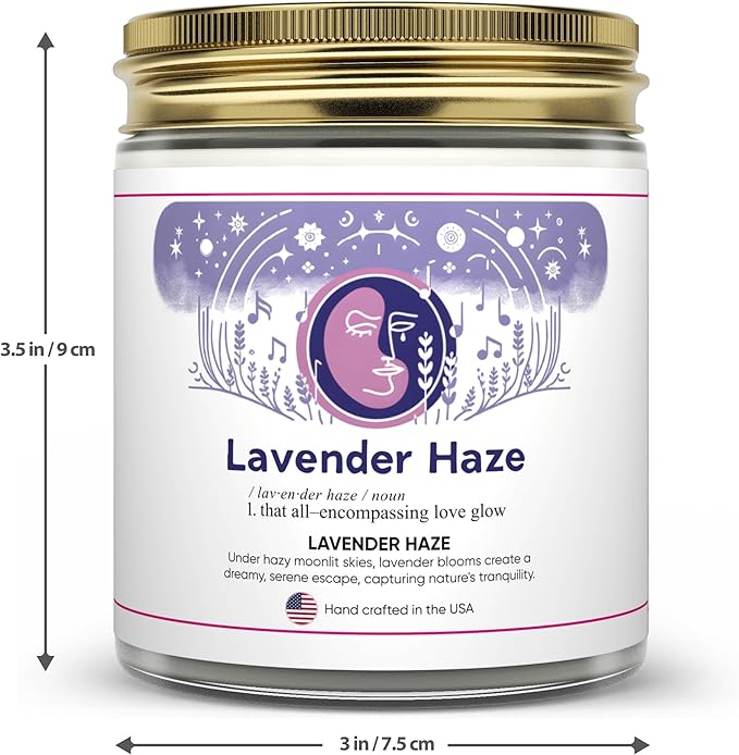 Taylor Inspired Lavender Haze Candle - Long Lasting Soy Wax Candle Gift Set for Taylor Fans - Luxury Scented Candles for Taylor Parties, Home, Birthday Candle - 5 Fragrances (8oz)