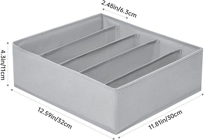 4 Packs Wardrobe Clothes Organizer,5 Grids Washable Portable Closet Organizer Storage Box Foldable Closet Drawer Organizer for thicker Scarves,Leggings,Long sleeve shirts(32 * 30 * 11)