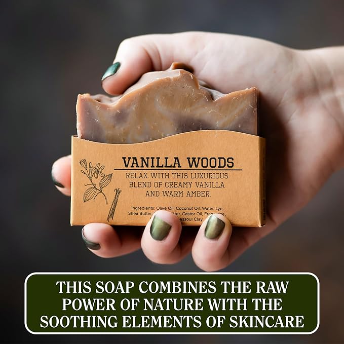 CompassSoap Vanilla Woods | Natural Bar Soap for women | Best Bath Soap Bars for Women with Minimalist & Gentle Lather | Paraben & Phthalate Free Body Soap Bars for Women | 5 oz. Pack of 2